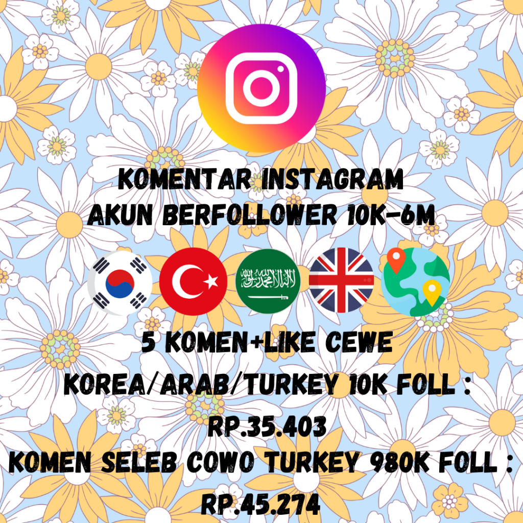 KOMENTAR INSTAGRAM DARI INFLUENCER/BLOGGER AKUN BERFOLLOWER 10K-6M FOLL