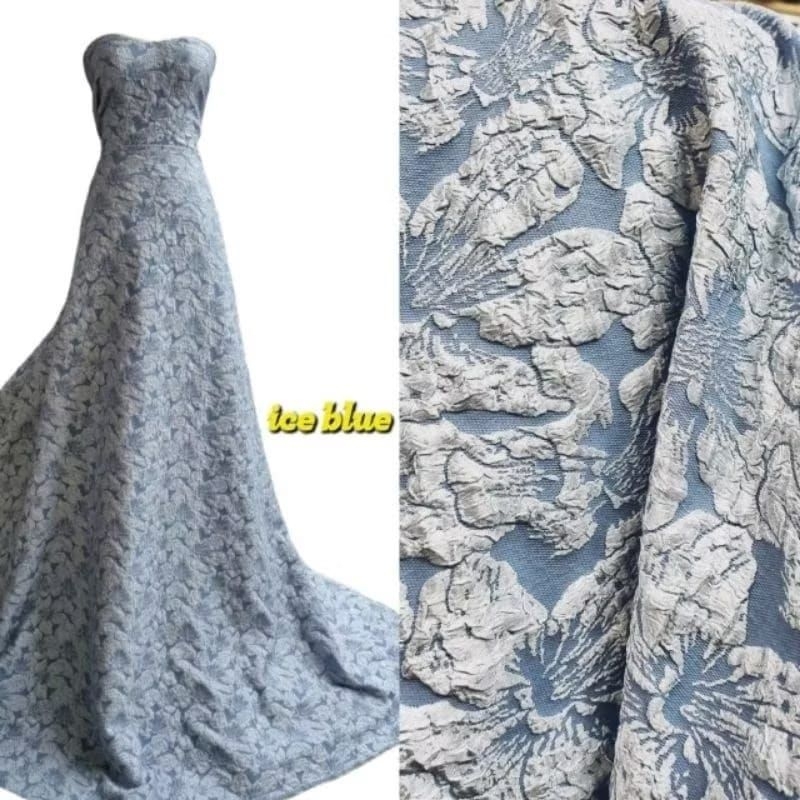 Bahan kain jaguar embos/kain bahan jaguar embos mewah/jaguar motif  timbul 3D gaun.