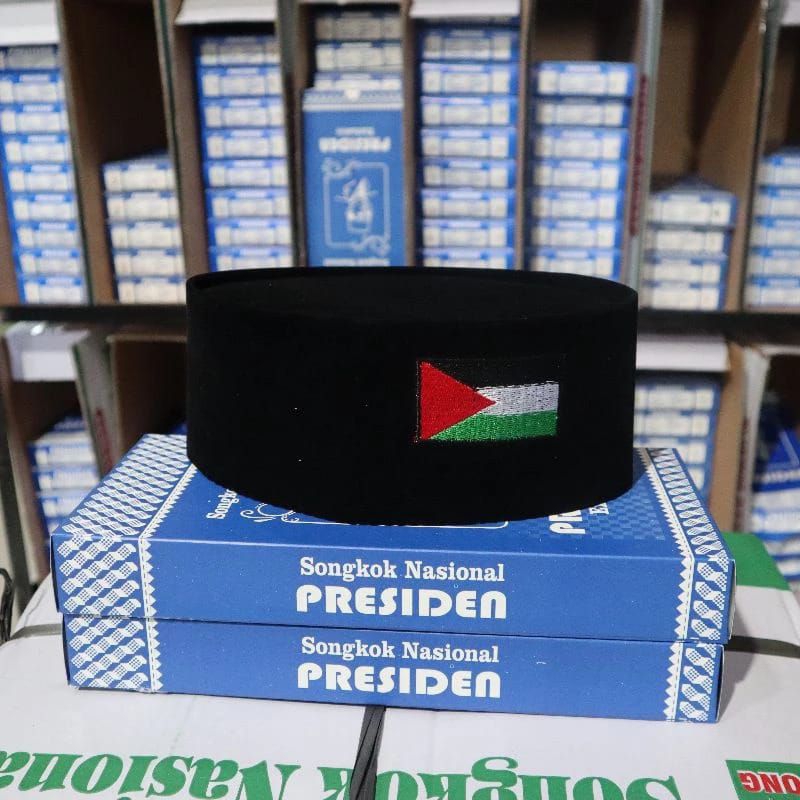 Peci Anak Hitam / Peci Bendera Palestina / Peci Songkok Anak Laki Laki / Peci Murah