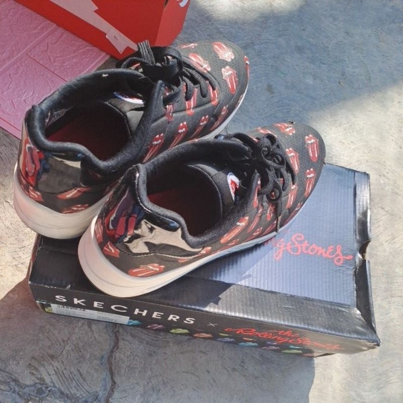 PRELOVED 90% like new - Skechers Uno x Rolling Stone "Black/Red" (177964/BKRD) #limitededition