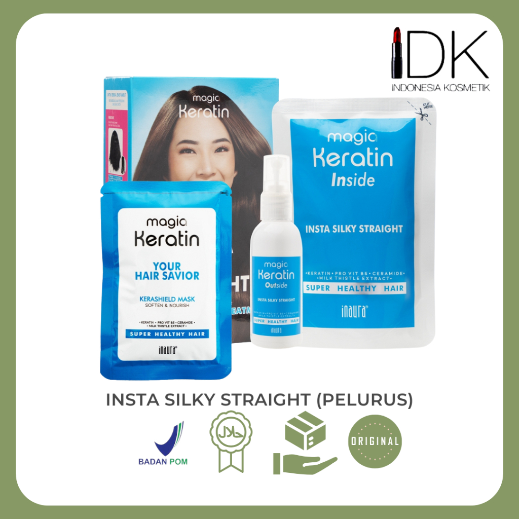 Inaura - (3pcs Lebih Hemat) Pelurus Rambut Insta Silky Straight Keratin Outside Your Mask Hair Savio