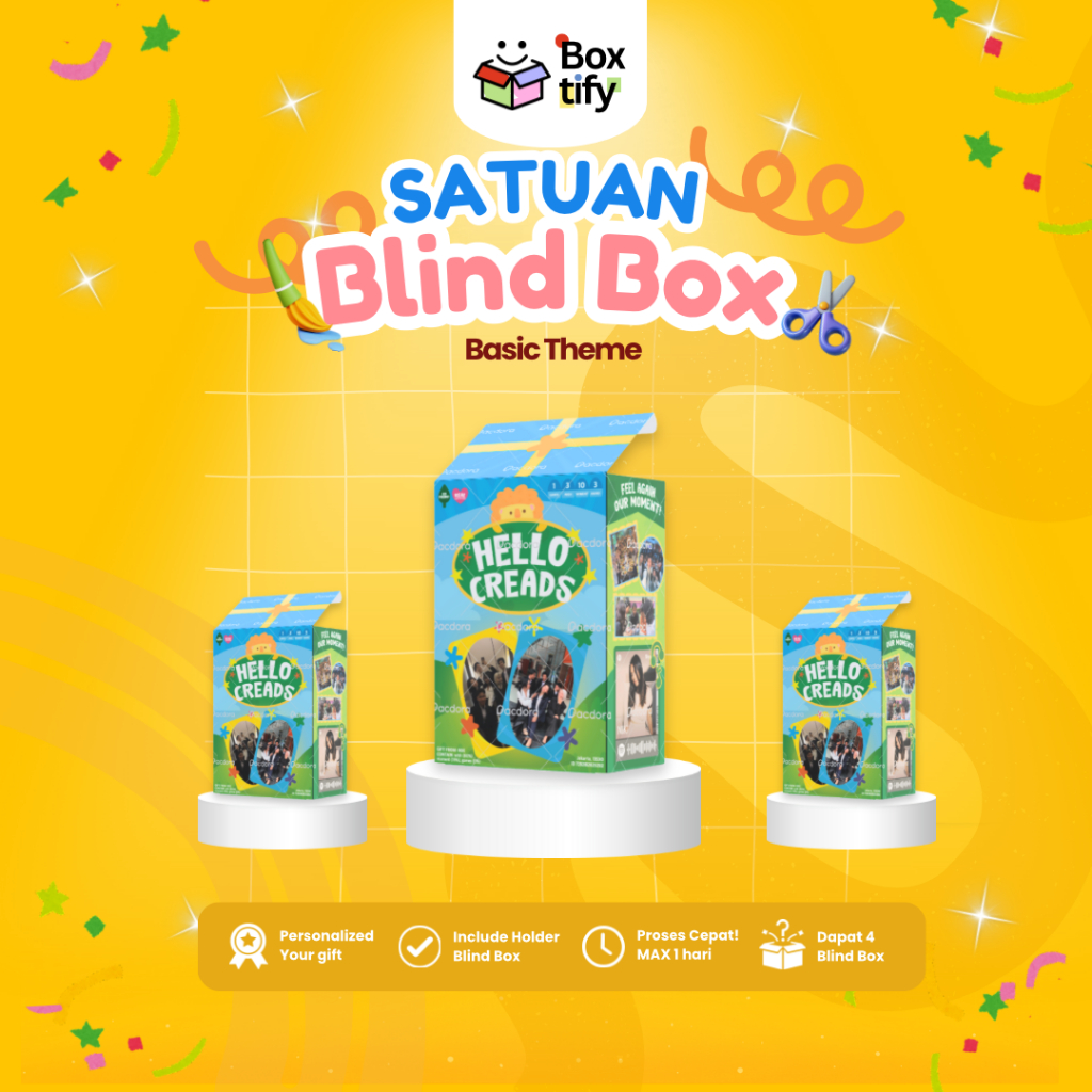 

[SATUAN] TEMA BASIC - Custom Blind Box BoxTify (SPECIAL MOMENT GIFT IDEA!) - Hari Raya, Reuni, Birthday, Anniversary, Graduation, Sweet Seventeen, Wedding, Resign, Christmas Gift, Cereal gift, kotak sereal, diy cereal, diy sereal, sereal gift, cereal gift