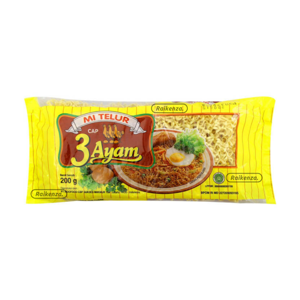 

Indofood Mi Telur Cap 3 Ayam Kemasan 200gr Isi 3 Keping Mi Telur