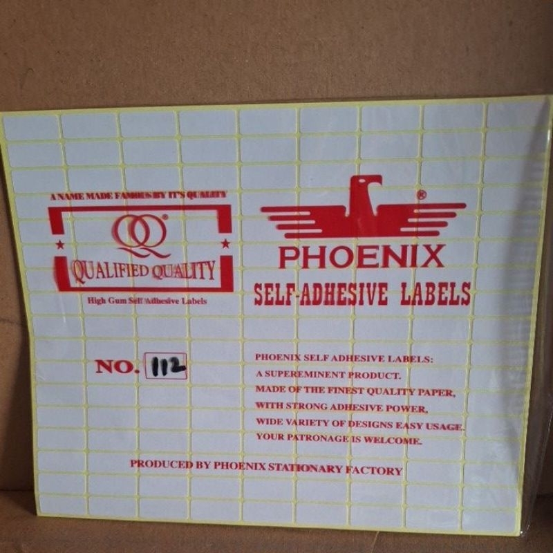 

stiker/ label harga no. 112 phoenix 8x20mm 1pak isi 7 lembar