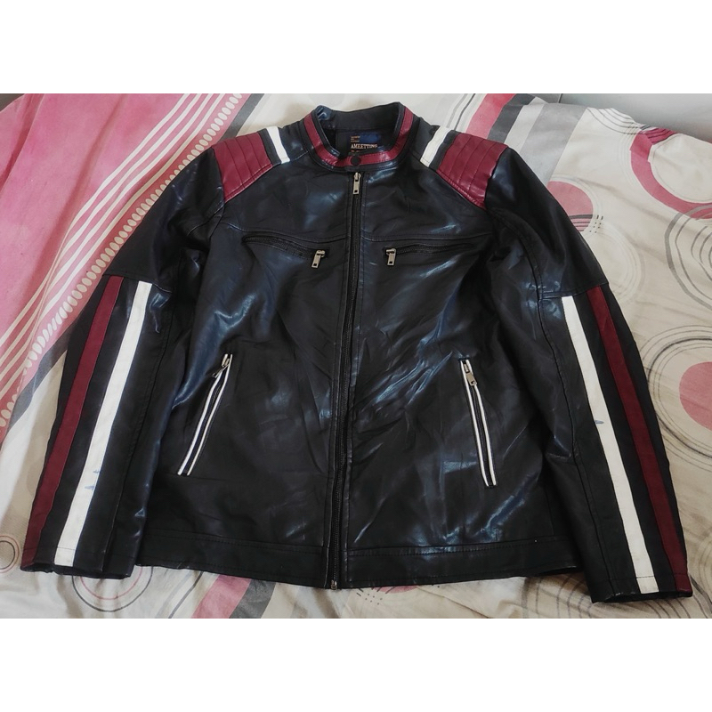 PL Jaket Kulit Sintetis model Motoran