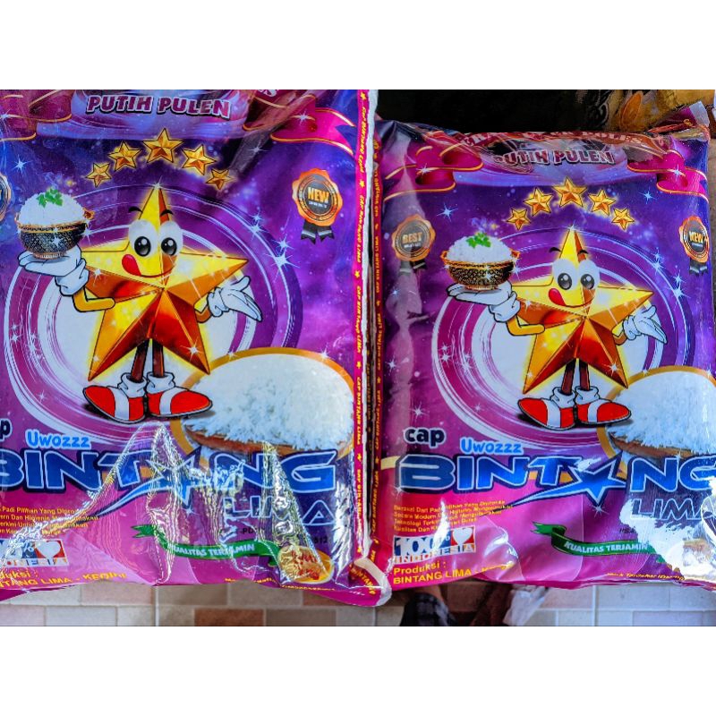 

Beras Cap Bintang Lima 5Kg Putih Pulen