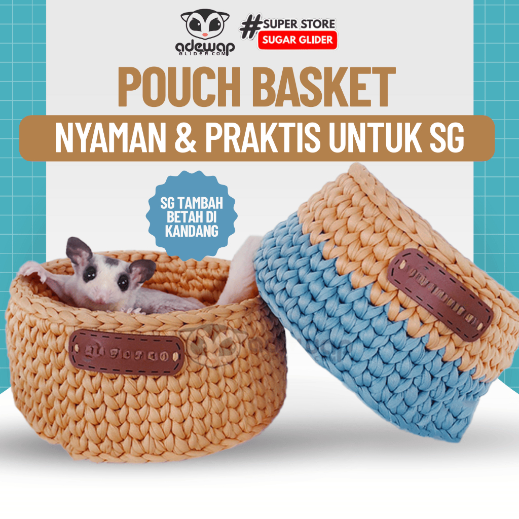 ADEWAP GLIDER Basket Sleeping Pouch Rajut Tempat Tidur Sugar Glider
