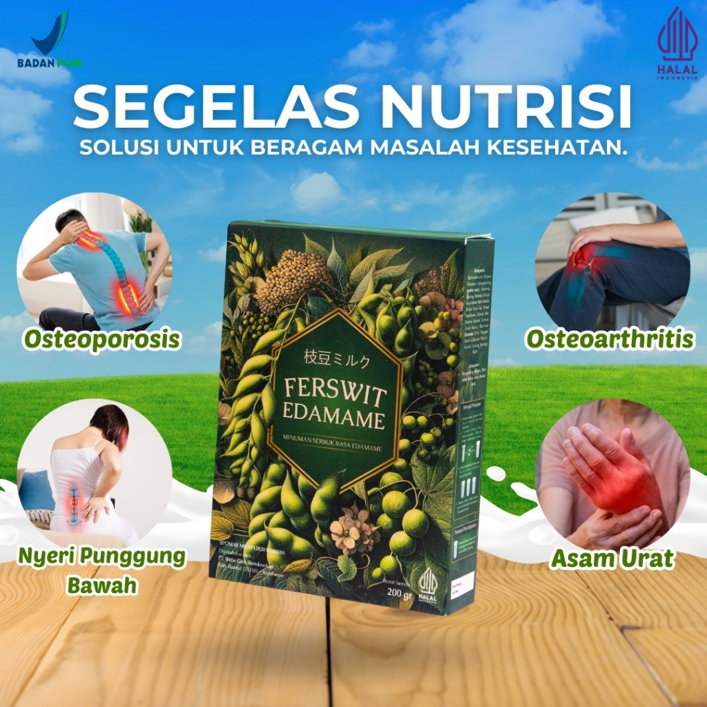 

Ferswit Susu Edamame Original untuk Kolesterol, Asam Urat, Nyeri Sendi & Tulang - Paket 1 Box
