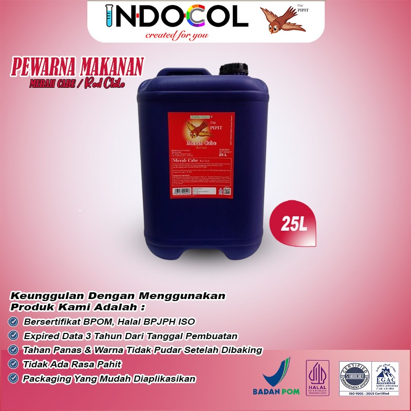 

PEWARNA CAIR MAKANAN MERAH CABE CAP PIPIT (25 LITER)