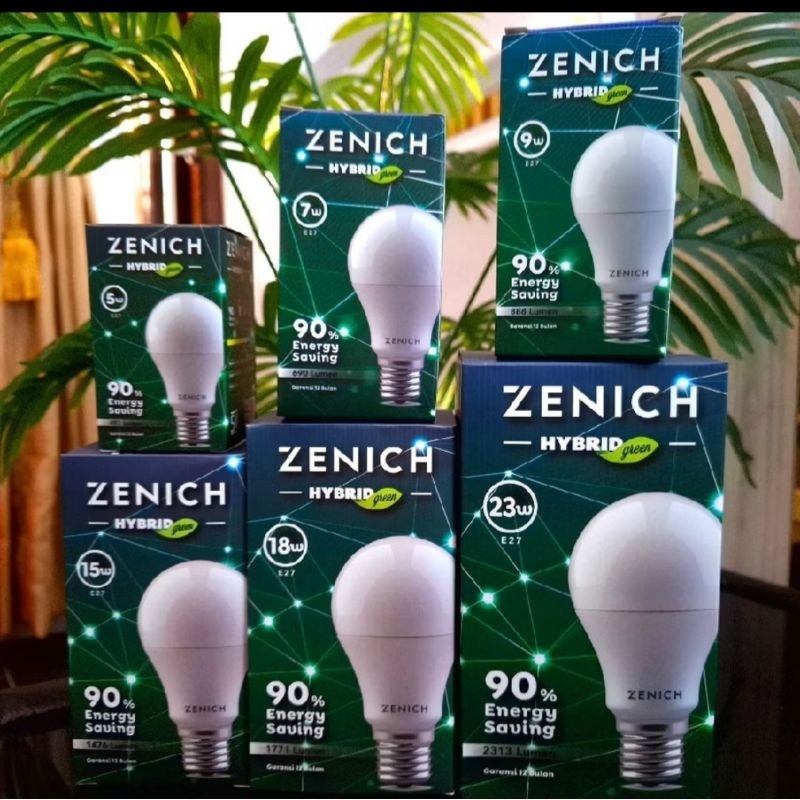 Zenich Hybrid Green Lampu  LED Berkualitas Terbaik Cahaya Putih Super Terang 5W 7W 9W 12W 15W 18W 23