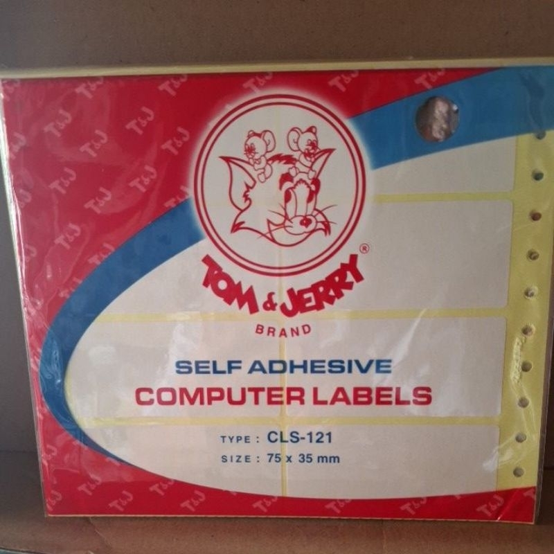 

computer labels tom& jerry type CLS-121 75X35mm 1pak isi 100 pcs