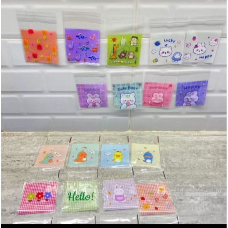 

Plastik Opp Motif/Plastik Cookies/Plastik Lem Uk 7x7cm isi 100pcs