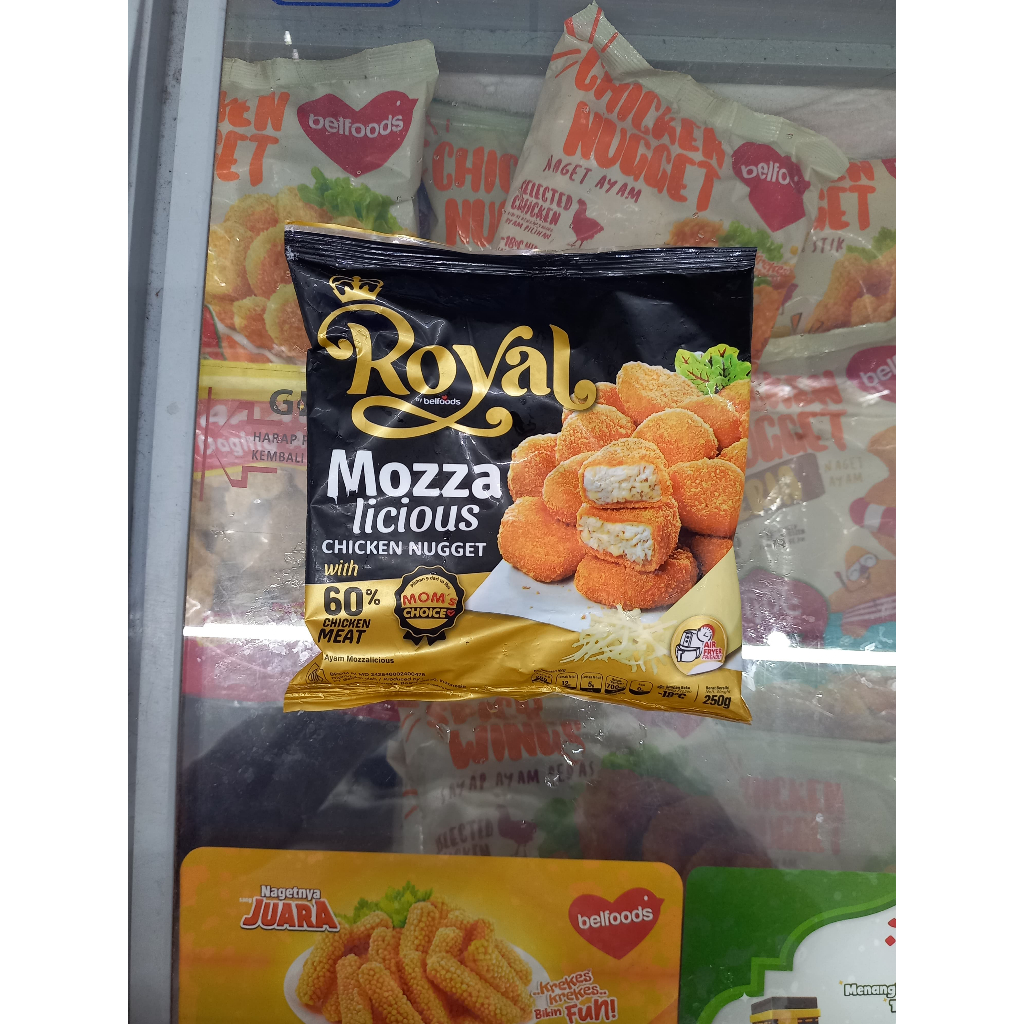 

Frozenfood BELFOODS ROYAL Mozzalicious Nugget Ayam 250gr