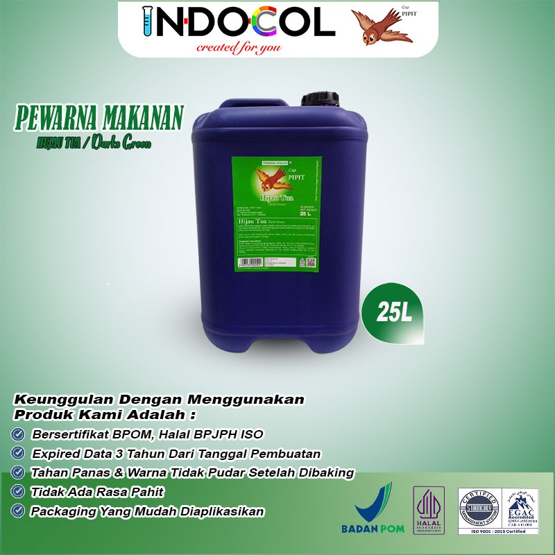 PEWARNA CAIR HIJAU TUA CAP PIPIT (25 LITER)