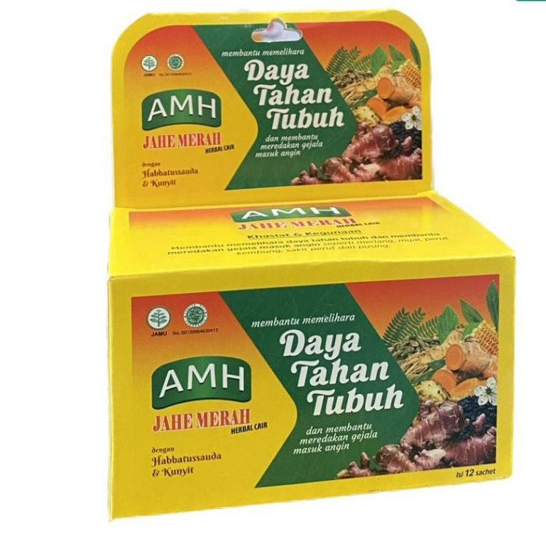 Jahe Merah AMH Herbal Cair [Kemasan BOX isi 12 Sachet]