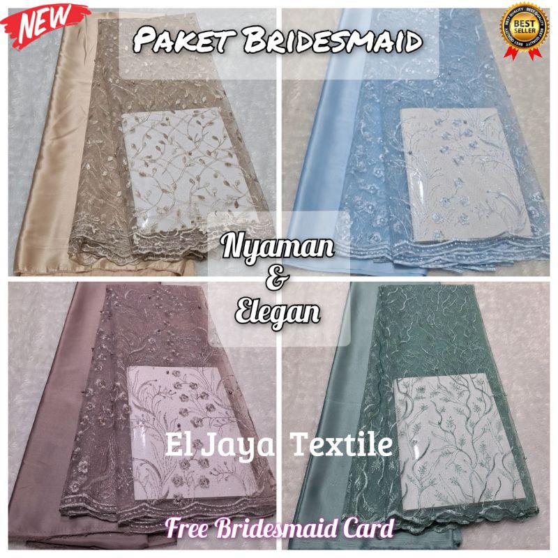 Kain Bridesmaid / Paket Bridesmaid ( Kain Tile Mutiara  + Satin Velvet ) Seragam Bridesmaid