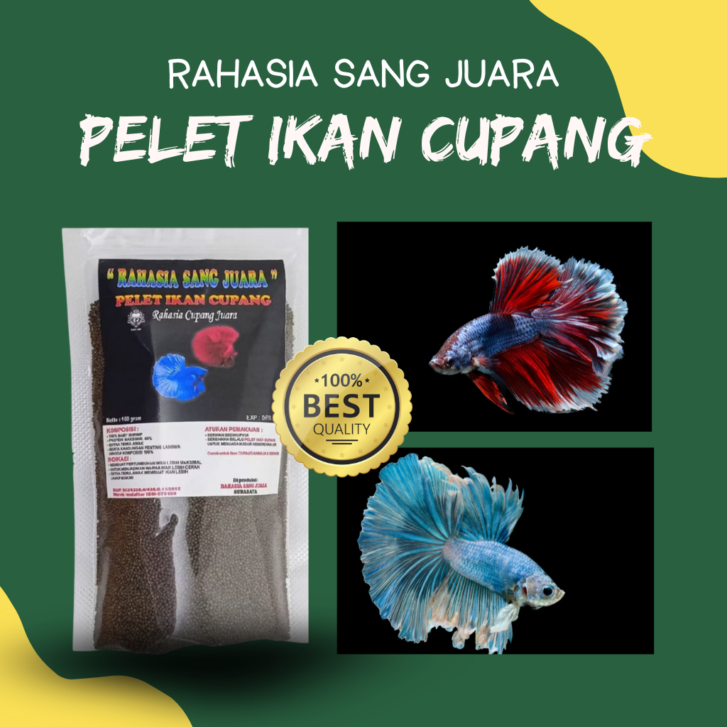 PELET IKAN CUPANG UNTUK WARNA DAN IKAN LEBIH BAGUS 100 GRAM