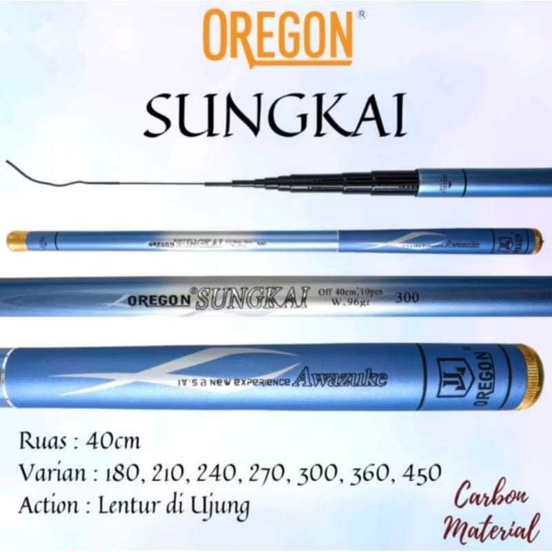Joran Tegek Oregon Sungkai Ruas Pendek Ringan Kaku