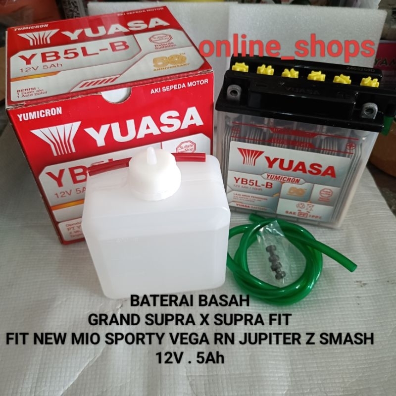 Baterai YB5L aki motor baterai basah grand supra x supra fit fit new mio sporty vega rn vega r new j