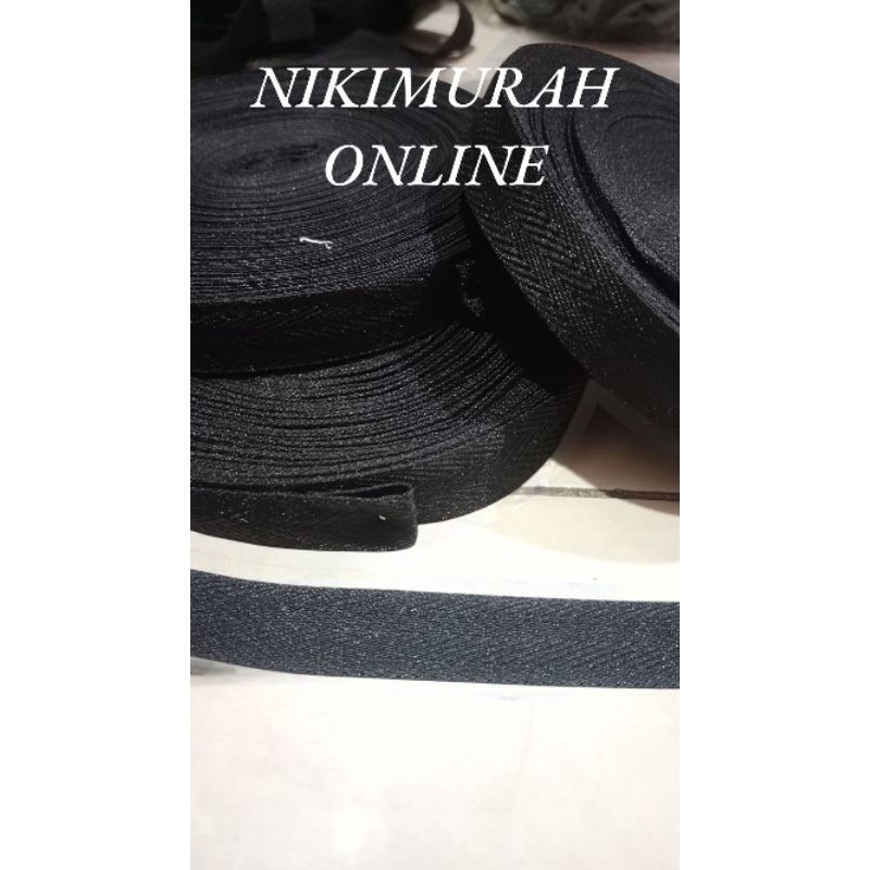 TALI VETERBAN 1.5CM HITAM PER ROLL NO MERK( TIDAK ADA MERK)