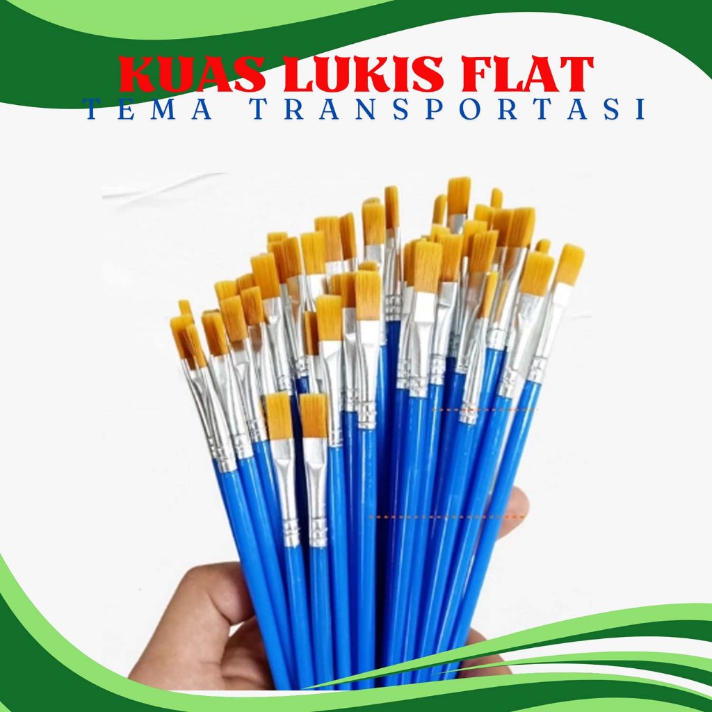 

Kuas Lukis Ujung Flat Cat Air Minyak Kanvas Paintbrush Painting brush Canvas Art Acrylic Painting Akrilik Palet Bahan Bulu Nylon 100% Lembut Awet