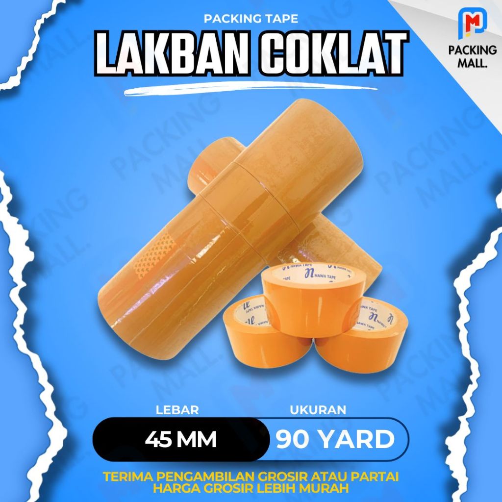 

Lakban Bening 90 Yard (6 Roll/1 Slop) / Lakban Coklat / Lakban Fragile / Tape Packing RB9