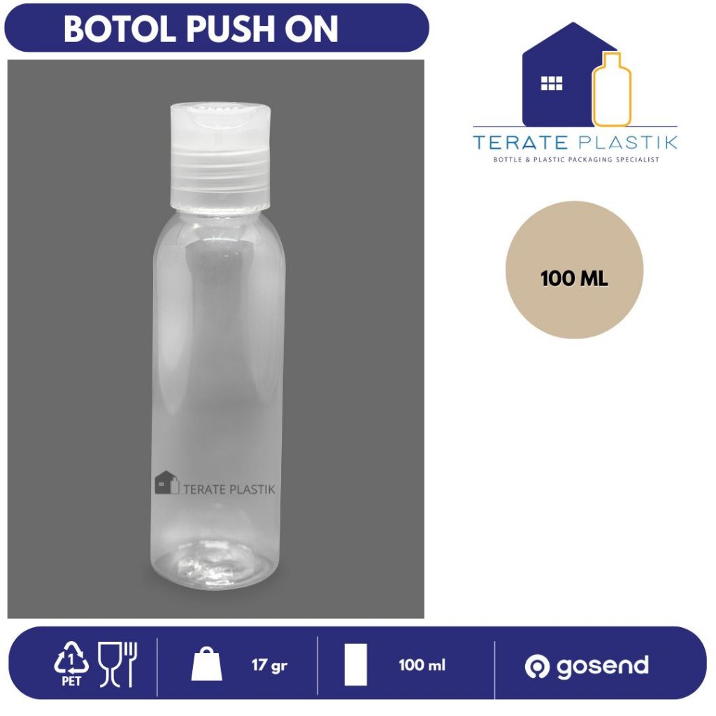 Botol PUSH ON 100ml | Botol Sanitizer | Terate Plastik
