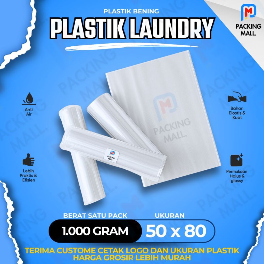 Kantong Plastik Laundry isi 1 Kg Bahan Tebal / Kantong Laundry / Plastik Laundry / Plastik Bening / 