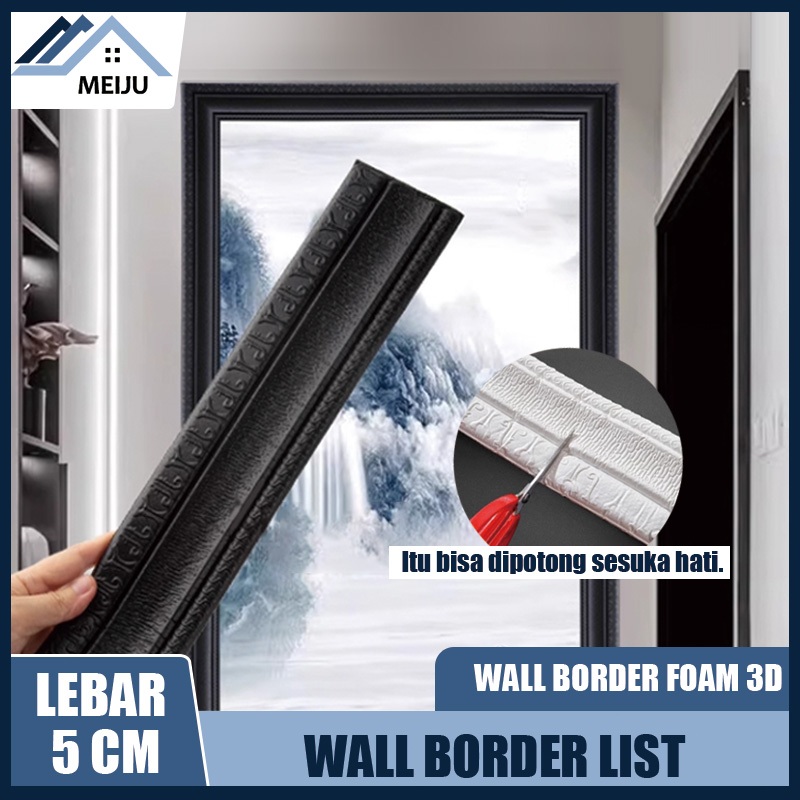 230cm*5cm Wallpaper List Border Foam Stiker List Profil Border Foam Stiker 3D Wall Border List