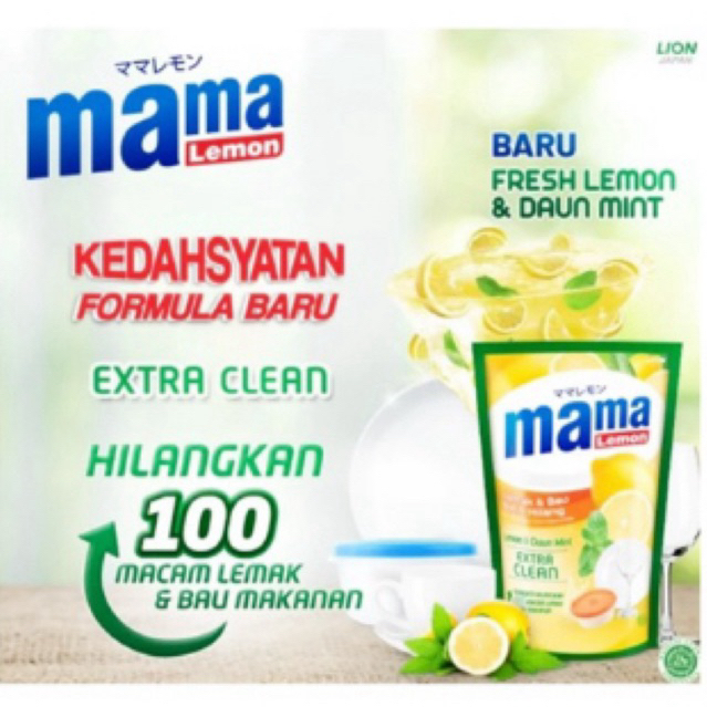 MAMA LEMON POUCH 680ML JERUK NIPIS & LEMON DAUN MINT