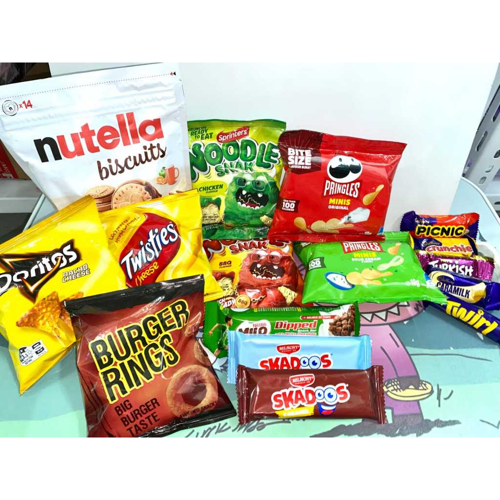 Handcarry Australia Cemilan Manis Pedas Gurih Jajan Ringan Snack Skadoos Milo Dipped Pringles