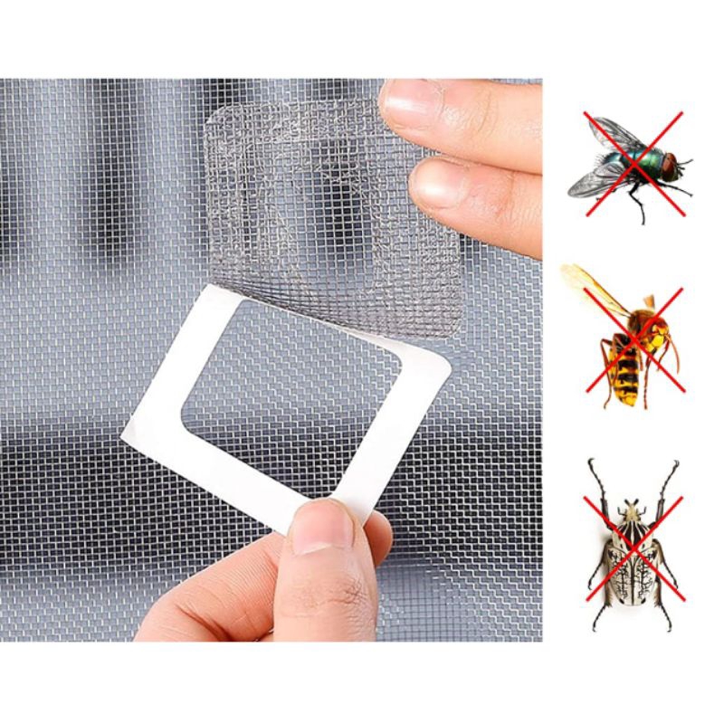 Penambal Kelambu Kain Kasa Nyamuk 10x10 Cm 6 Pcs - Gray