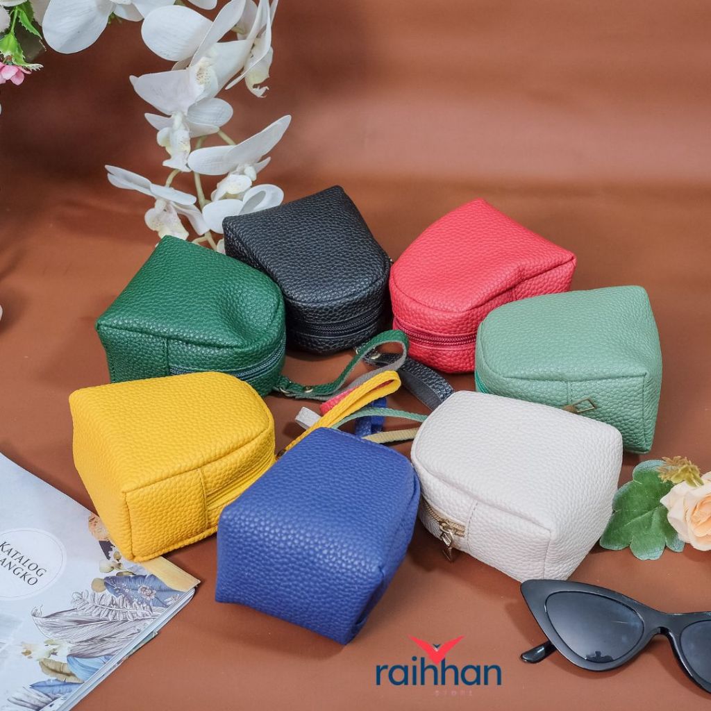 Dompet koin mini wanita papirut motiv kulit jeruk simpel minimalis resleting mewah lucu murah terbar