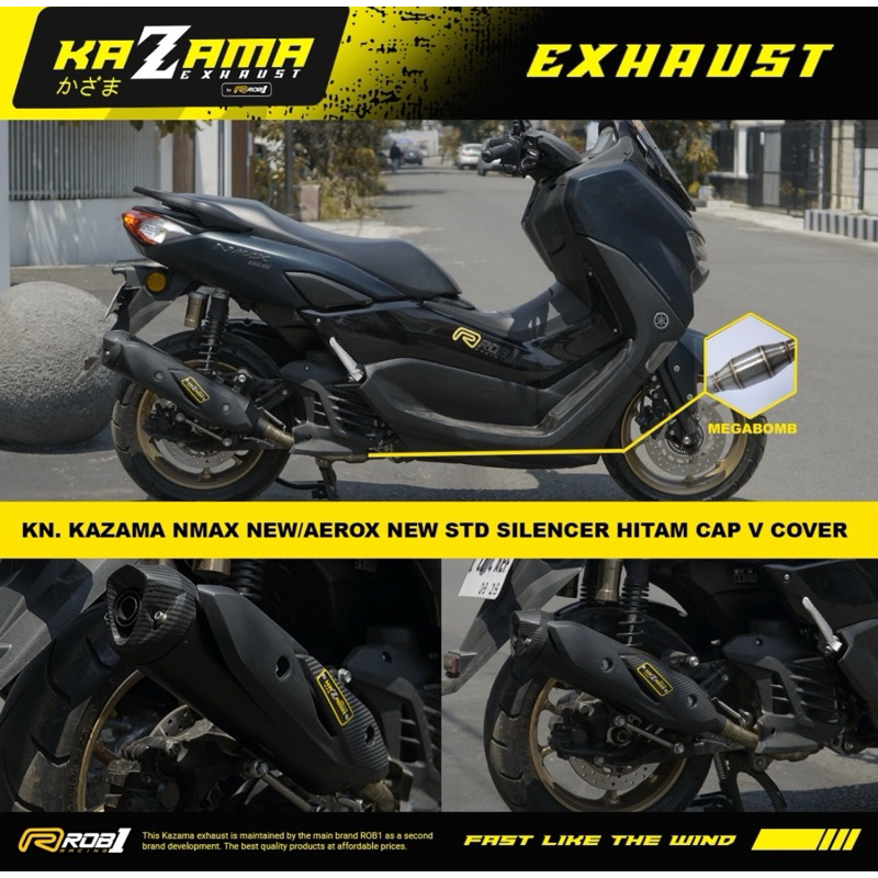knalpot rob1 aerox new nmax new standar racing original kazama racing