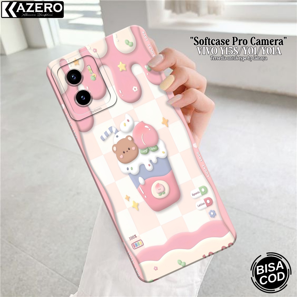 Case Hp Vivo Y15S/Y01 Terbaru - Case Kartun - Soft Macaron Pro Camera - Softcase Vivo Y15S/Y01 Terba