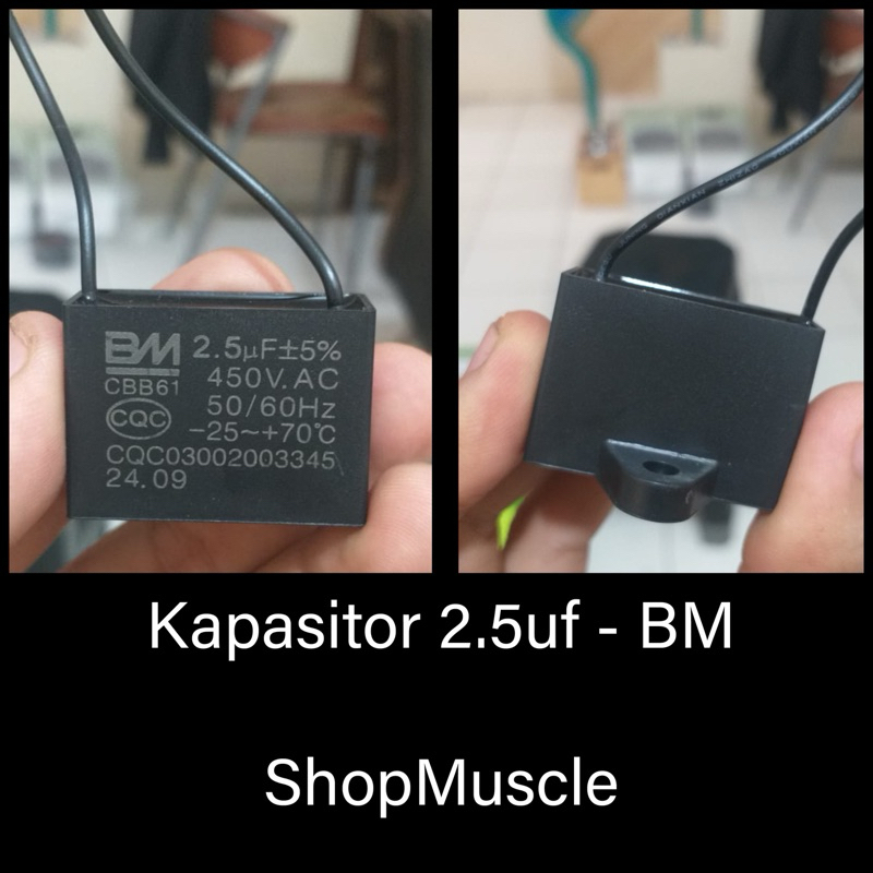 (Original) Kapasitor Kabel BM 2.5uf cbb61 Kipas angin spare part 2,5uf / 2,5 2.5 uf