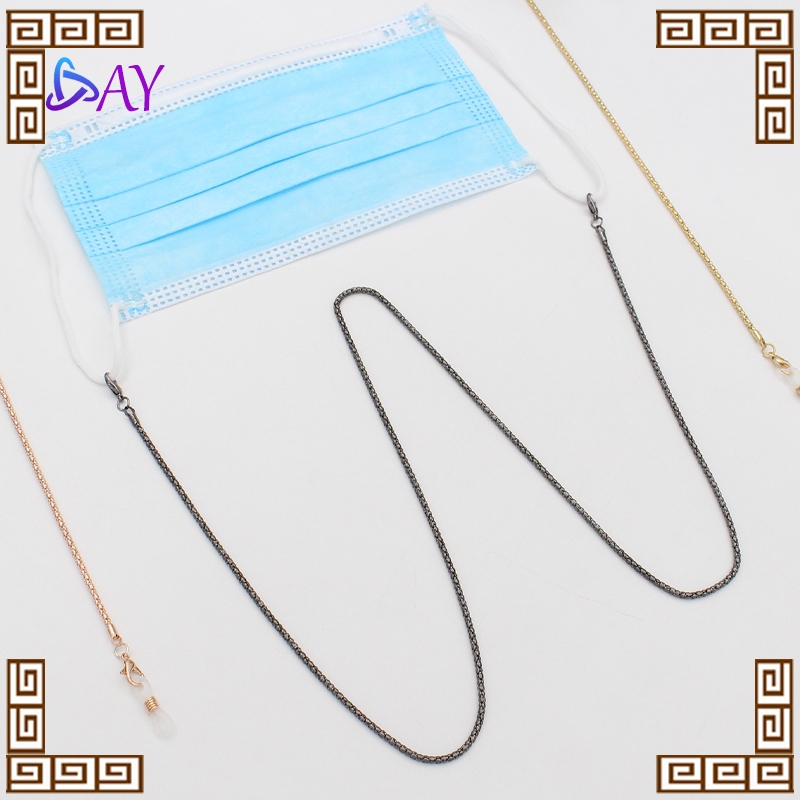 Rantai Kacamata Premium Stainless Steel Tali Anti Slip untuk Kacamata & Masker Unisex Pria Wanita