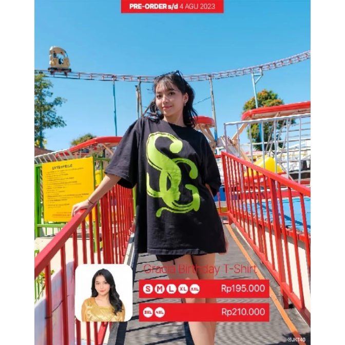 Kaos JKT48 Birthday T-Shirt Shania Gracia (Gracia) 2023 | Oversize - Hitam
