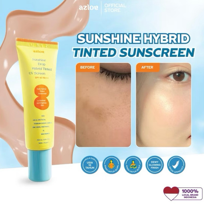 Azloe tinted sunscreen kulit kering