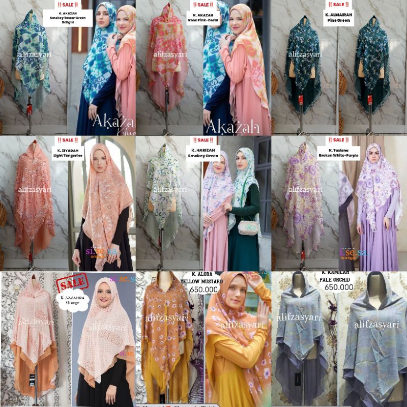 NEW READY KHIMAR SALE SISESA MOTIF harga tag 1.200