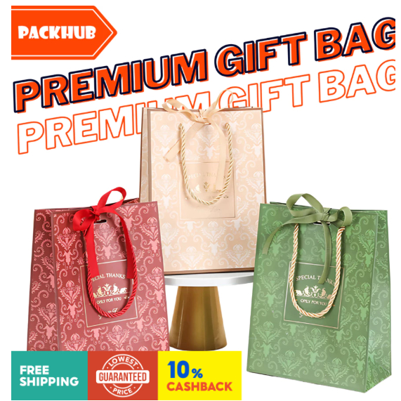 

PAPER BAG PREMIUM GOODIE BAG HAMPERS VINTAGE MOTIF MARBLE TAS KANTONG KADO MEWAH