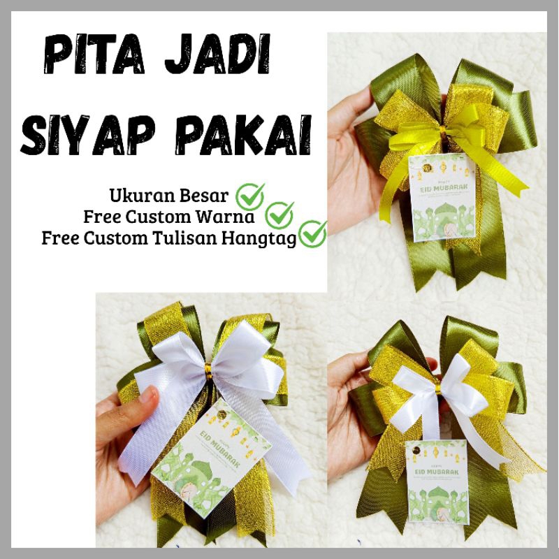 

Pita lebaran idul fitri / pita satin / pita hampers lebaran besar