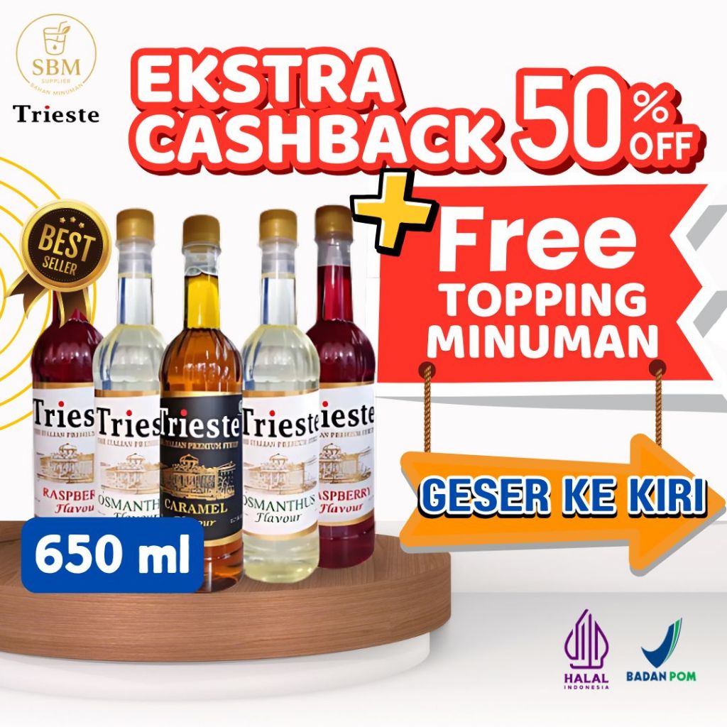 

Syrup Trieste Hazelnut - Sirup Rasa Hazelnut - 650 ml