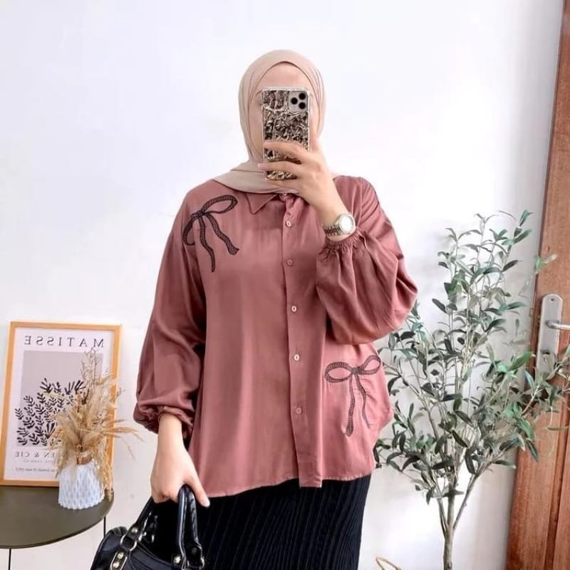 100% aman kemeja kinaya jumbo payet pita besar