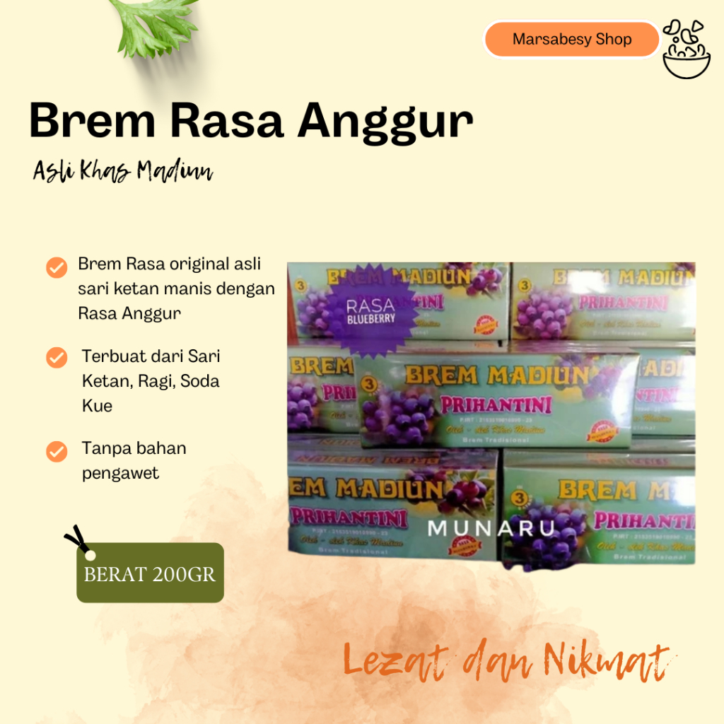 

NEW Brem Rasa Blueberry Asli Madiun Prihantini Bluberi MURAH BERKUALITAS
