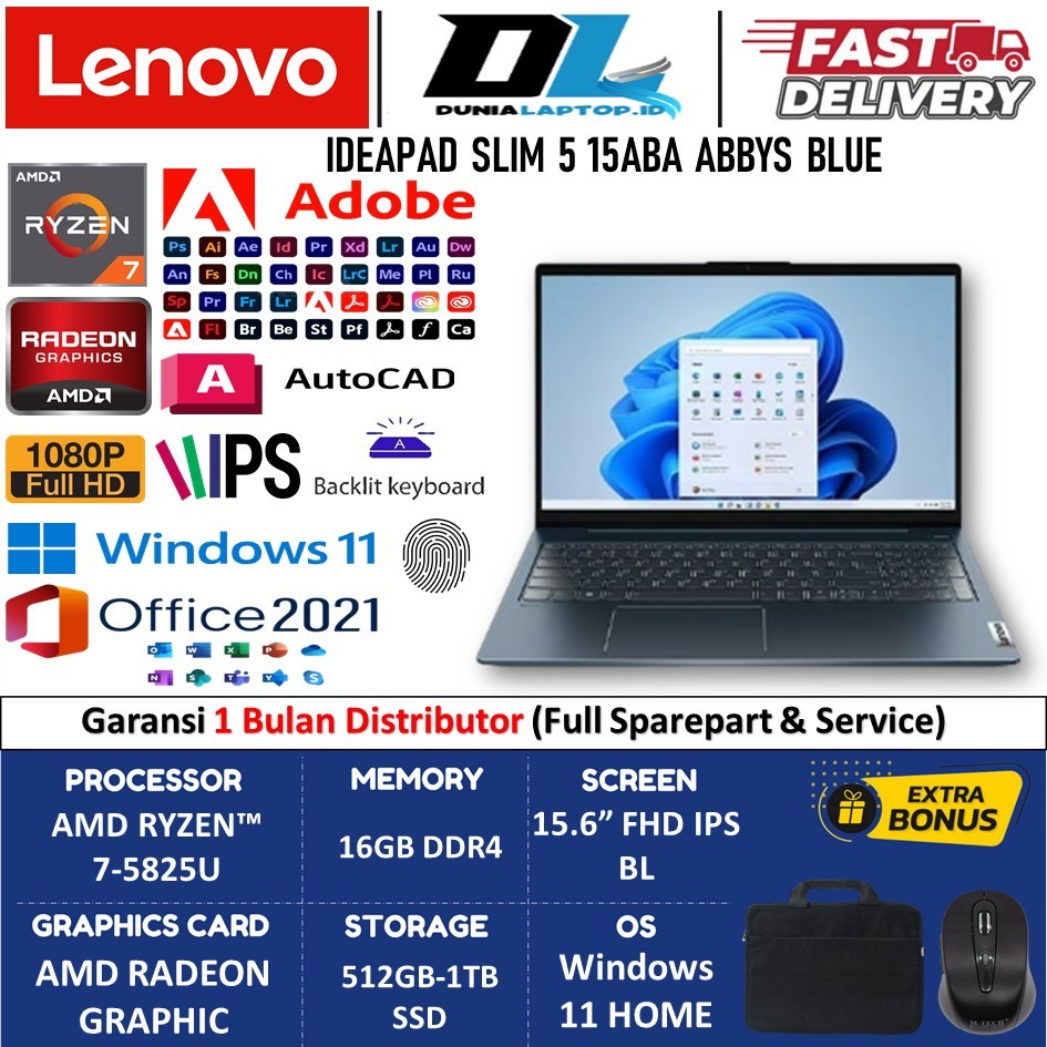 Laptop Gaming Lenovo Ideapad Slim 5 15 AMD Ryzen 7 5825U 16GB 1TB SSD FHD IPS BACKLITE FP Win11