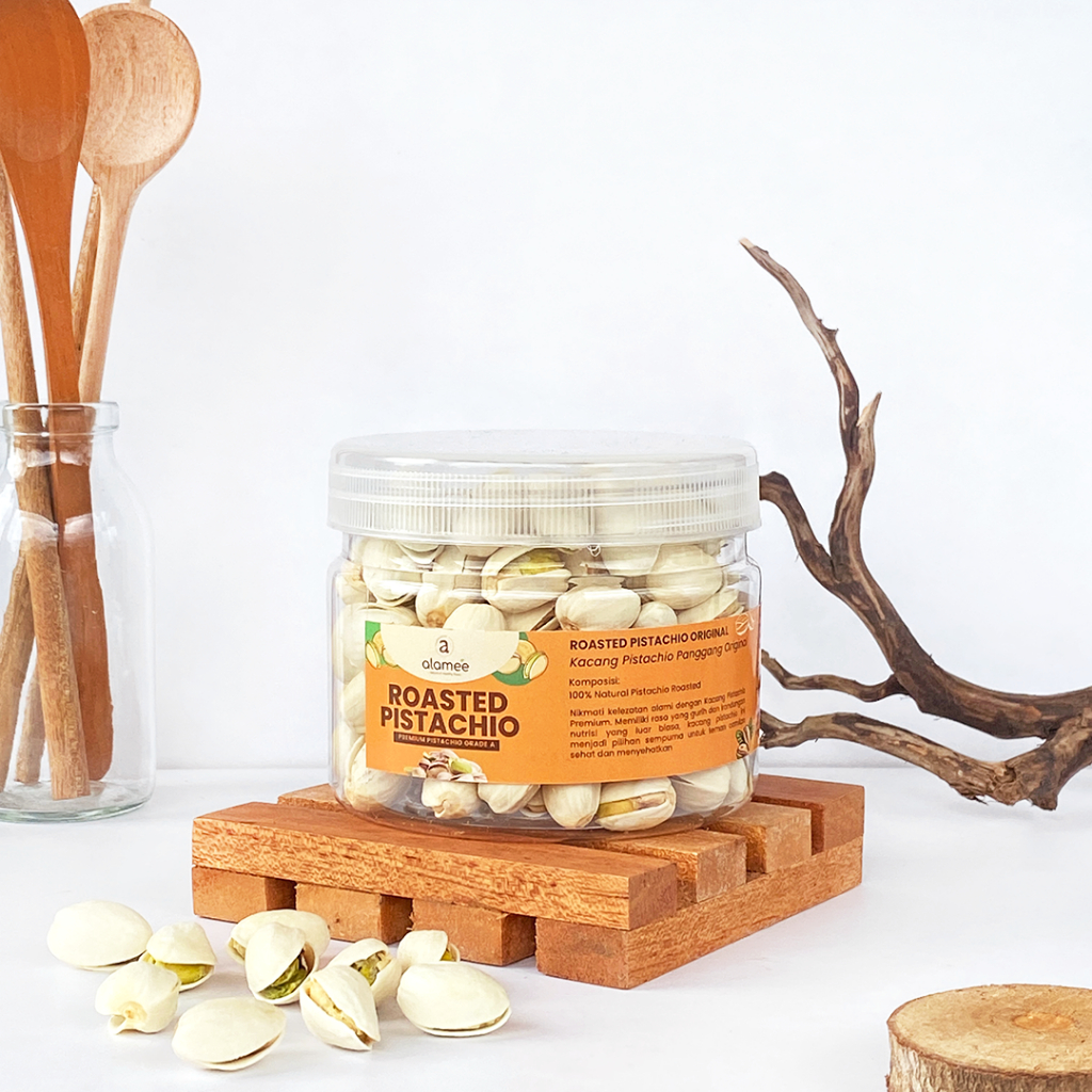 

ALAMEE Roasted Pistacio Kacang Pistachio Premium 150gr Fustuk Panggang Organic Dalam Cangkang Renyah