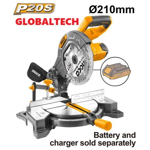 INGCO CMS2001 MESIN POTONG ALUMINIUM KAYU CORDLESS 20V MITER SAW CORDLESS MITRE SAW