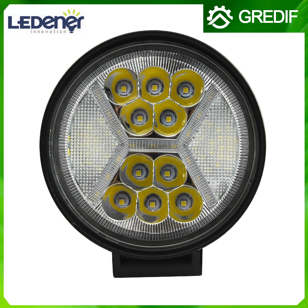 Ledener LED Fog Lamp with Amber DRL 29w Round - Lampu Kabut Mobil Led Kuning Bulat Foglamp