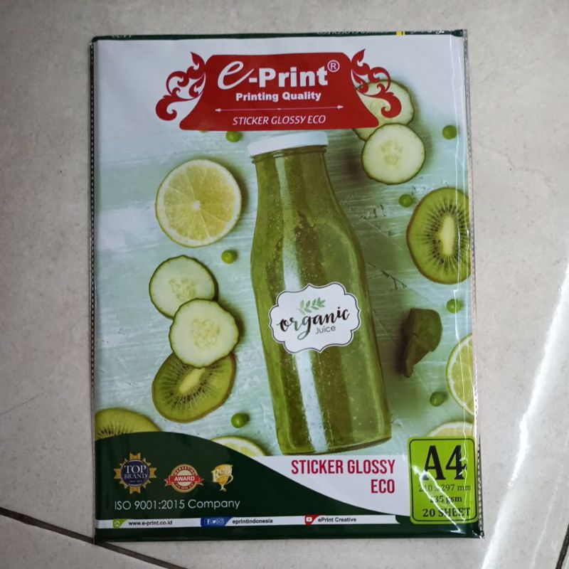 

EPRINT STICKER GLOSSY ECO A4 135GSM 20SHEET